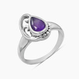 Natural Garnet Silver Rings