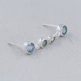 Rainbow Moonstone Silver Earrings