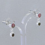 Rainbow Moonstone Silver Earrings