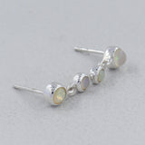 Rainbow Moonstone Silver Earrings