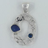 Raw Tanzanite 925 Silver Pendant