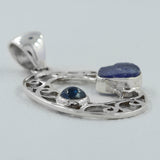 925 Silver Raw Tanzanite Pendant