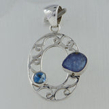 925 Silver Raw Tanzanite Pendant