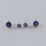 Rainbow Moonstone Silver Earrings