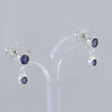 Rainbow Moonstone Silver Earrings