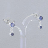 Rainbow Moonstone Silver Earrings