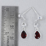 925 Starling Silver Garnet Earrings