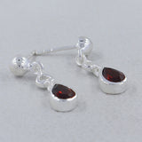 Garnet Silver Earrings