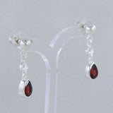 Garnet Silver Earrings