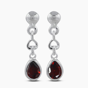 925 Sterling Silver Garnet Earrings
