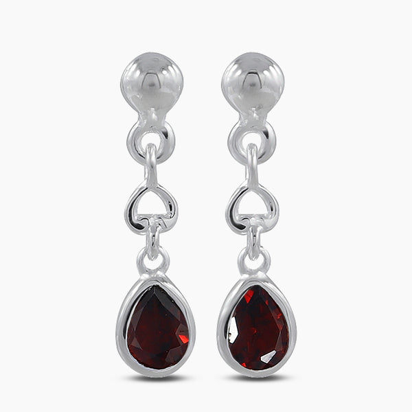 925 Sterling Silver Garnet Earrings
