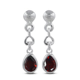 Garnet Silver Earrings