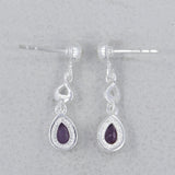 Garnet Silver Earrings