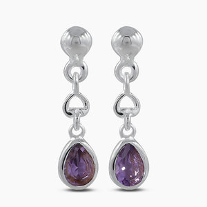 925 Sterling Silver Garnet Earrings