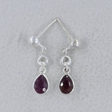 Garnet Silver Earrings