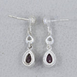 Garnet Silver Earrings