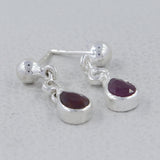 Garnet Silver Earrings