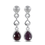 Garnet Silver Earrings