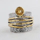 Genuine Citrine Silver Rings