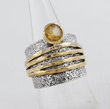 Genuine Citrine Silver Rings
