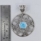 Rainbow Moonstone Silver Pendant