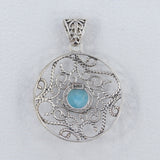 Rainbow Moonstone Silver Pendant