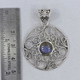 Rainbow Moonstone Silver Pendant