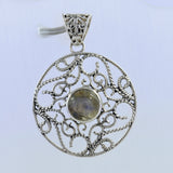 Rainbow Moonstone Silver Pendant