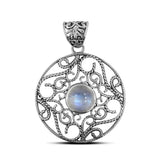 Rainbow Moonstone Silver Pendant