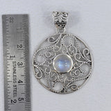 Rainbow Moonstone Silver Pendant