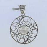 Rainbow Moonstone Silver Pendant