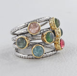 925 Sterling Silver Tourmaline Rings
