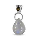 Rainbow Moonstone Silver Pendant