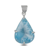 Blue Larimar Gemstone Silver Pendant