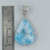 Blue Larimar Gemstone Silver Pendant