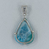 Blue Larimar Gemstone Silver Pendant