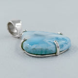 Blue Larimar Gemstone Silver Pendant