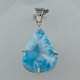 Blue Larimar Gemstone Silver Pendant