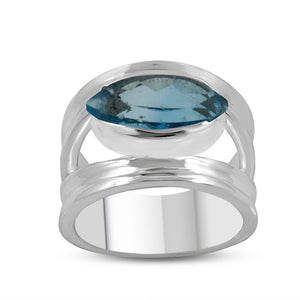 925 Sterling Silver Blue Topaz Ring