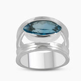 925 Sterling Silver Blue Topaz Rings
