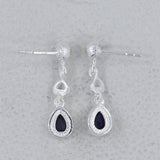 Garnet Silver Earrings