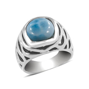 925 Sterling Silver Larimar Ring