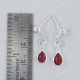 Garnet Silver Earrings