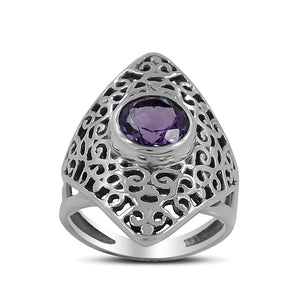 925 Sterling Silver Amethyst Rings