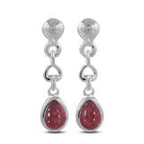 925 Starling Silver Garnet Earrings