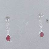 Garnet Silver Earrings