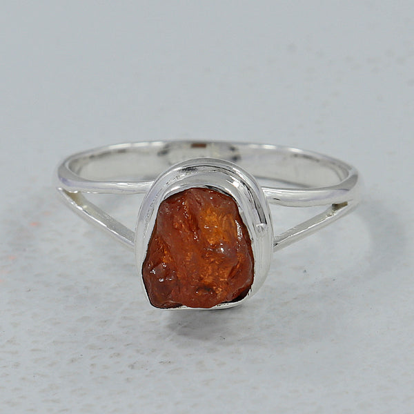 925 Silver Fanta Garnet Ring