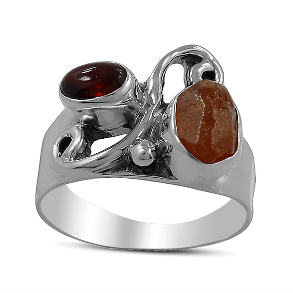 925 Silver Fanta Garnet Rings