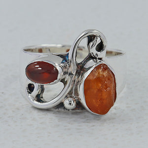 925 Silver Fanta Garnet Rings