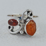 925 Silver Fanta Garnet  Ring